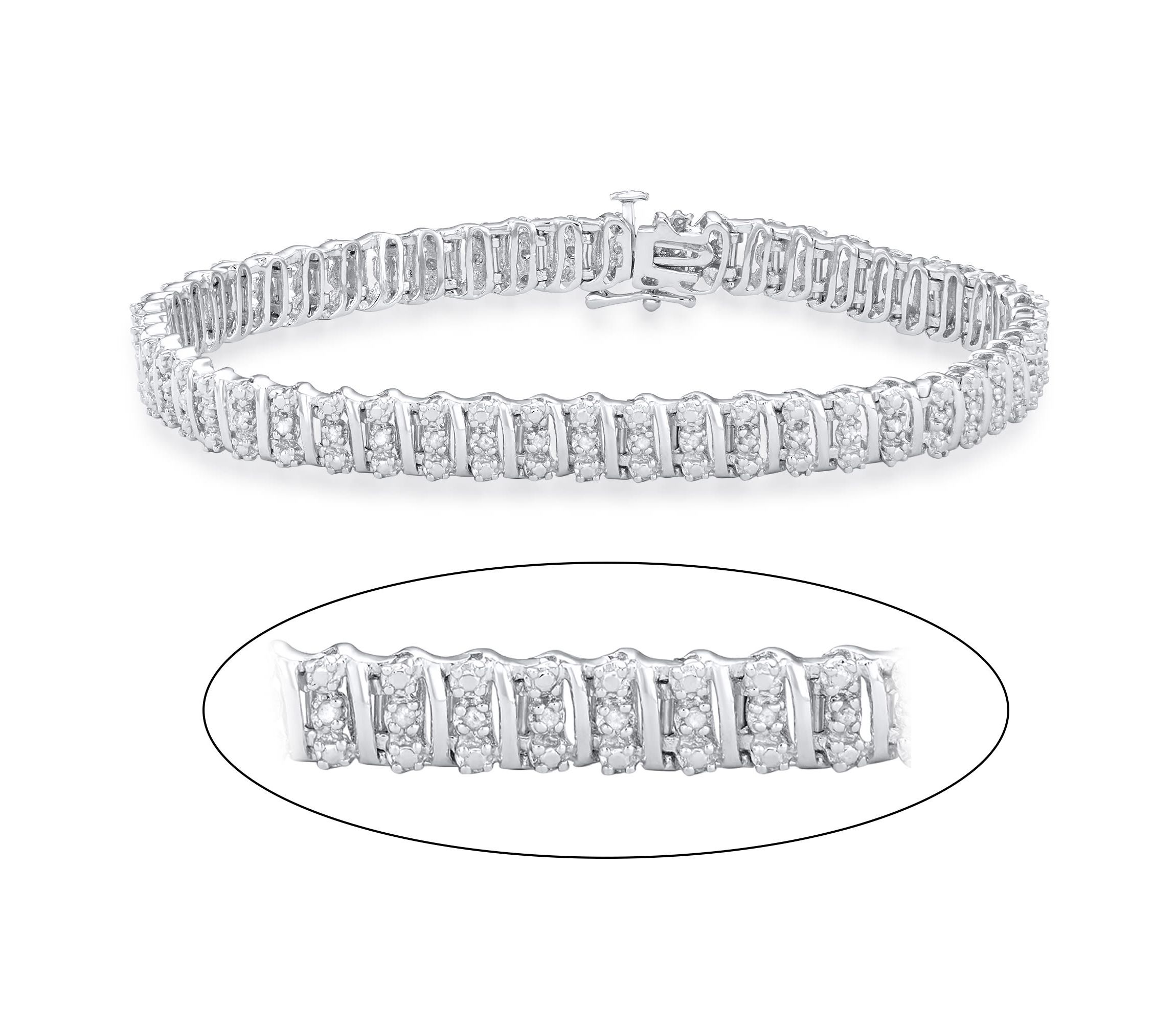 1/2 CTTW White Diamond Tennis Bracelet in Sterling Silver