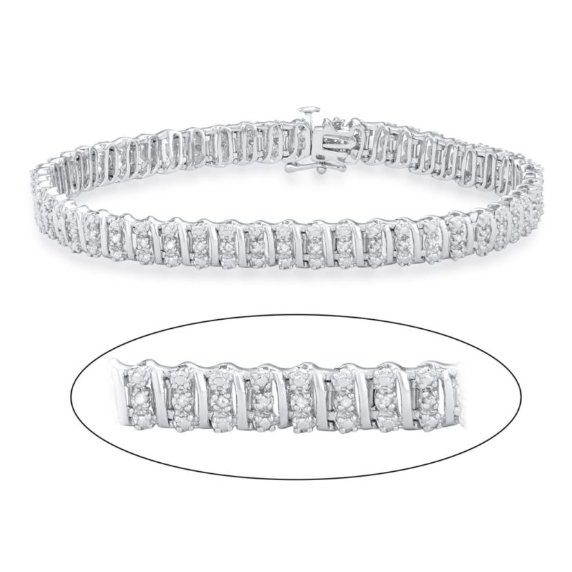 1/2 CTTW White Diamond Tennis Bracelet in Sterling Silver