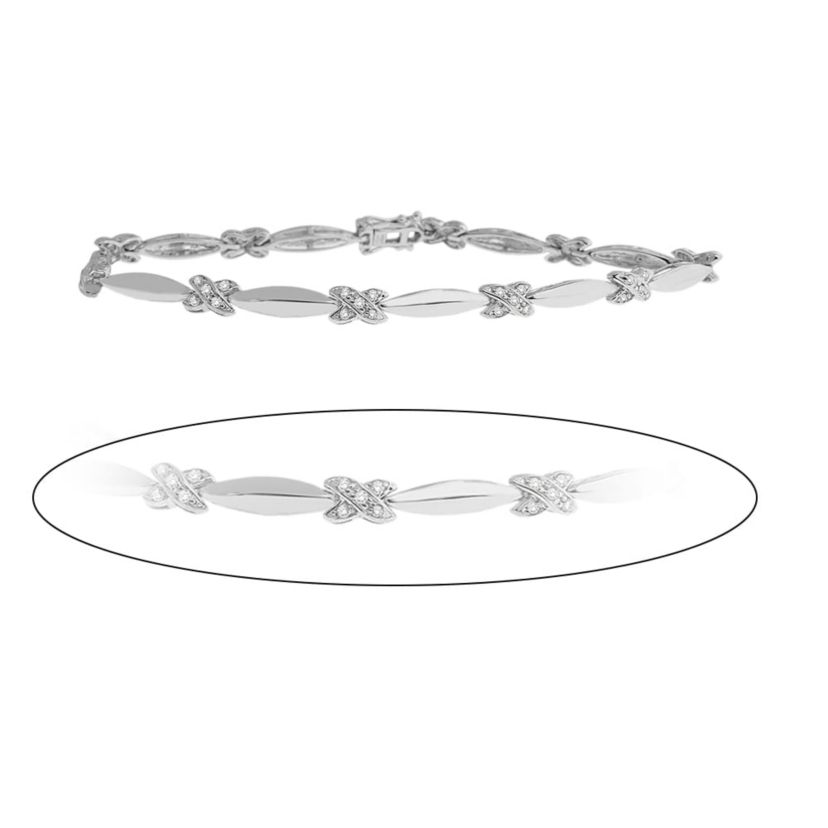 1/2 CTTW White Diamond Bracelet in Sterling Silver