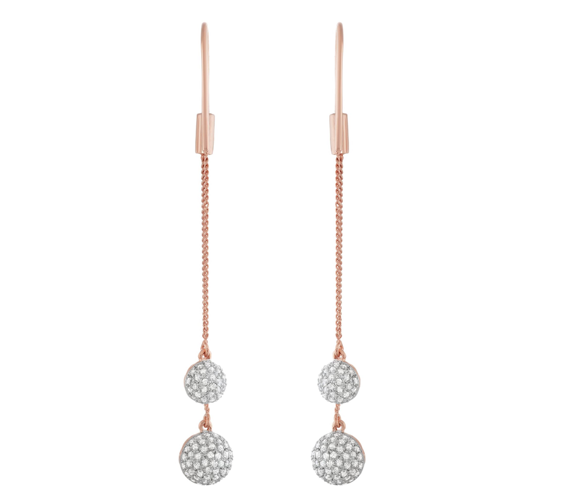 3/4 CTTW Diamond Dangling Earrings in Sterling Silver