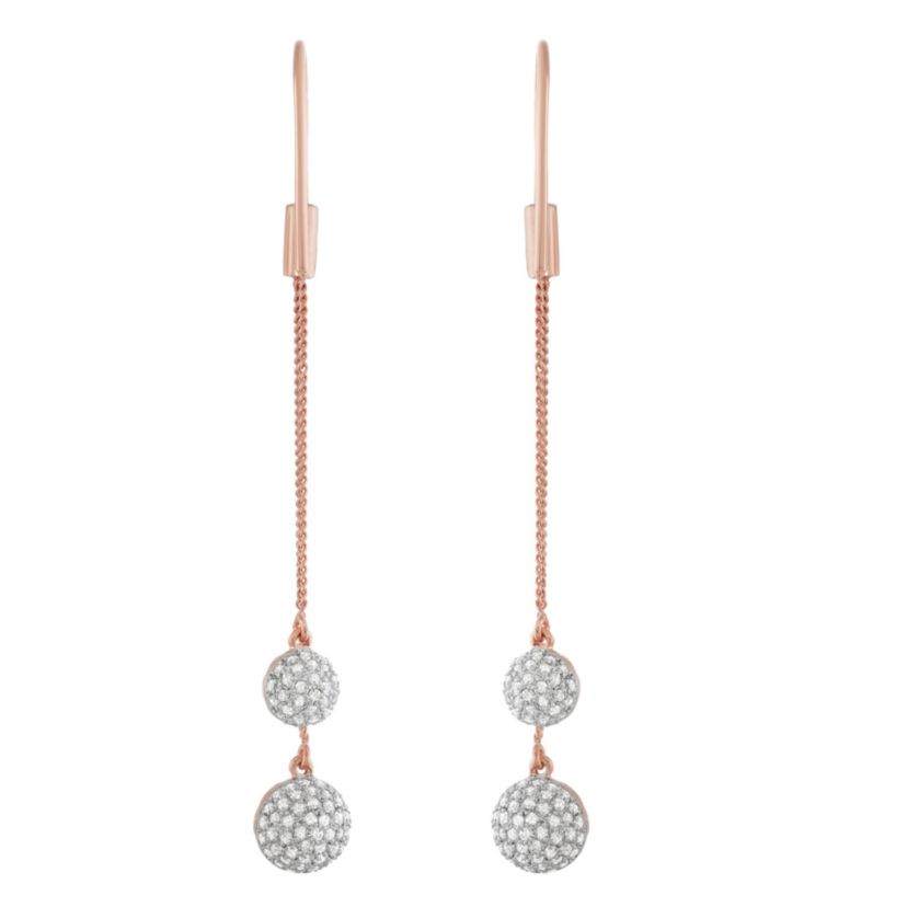 3/4 CTTW Diamond Dangling Earrings in Sterling Silver