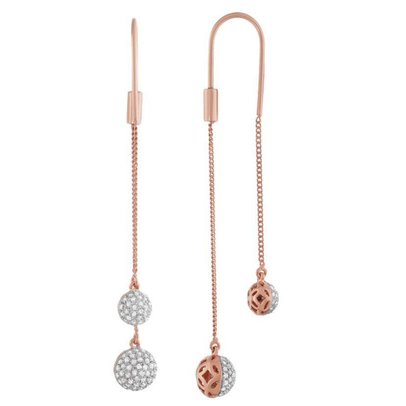 3/4 CTTW Diamond Dangling Earrings in Sterling Silver