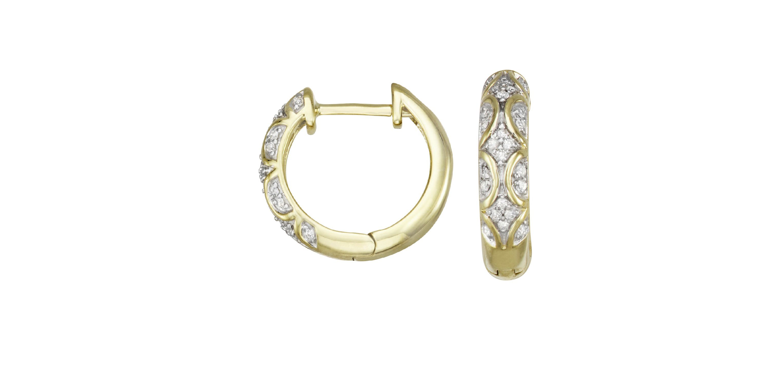 1/6 CTTW Diamond Hoop Earrings in 10KY
