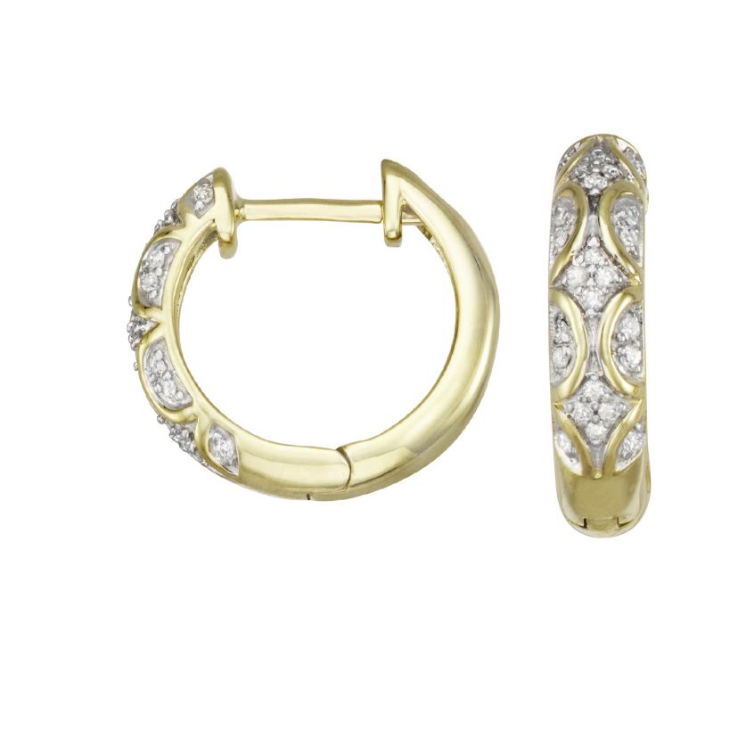 1/6 CTTW Diamond Hoop Earrings in 10KY
