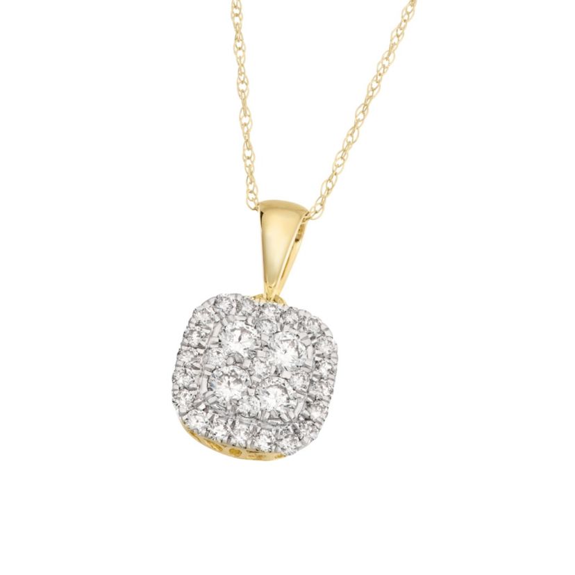 1/2 CTTW Solitaire Look Pendant in 14KY