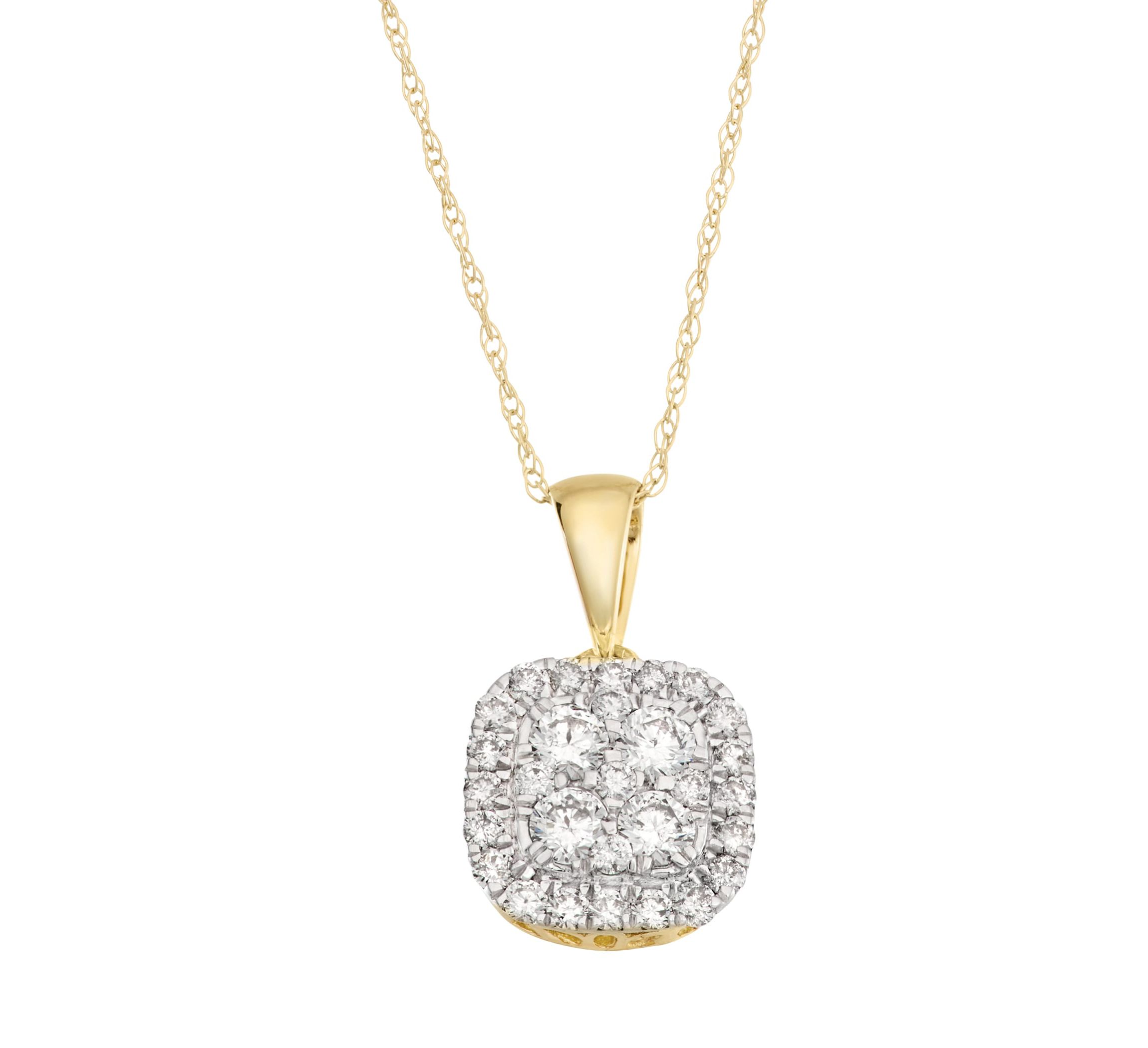 1/2 CTTW Solitaire Look Pendant in 14KY