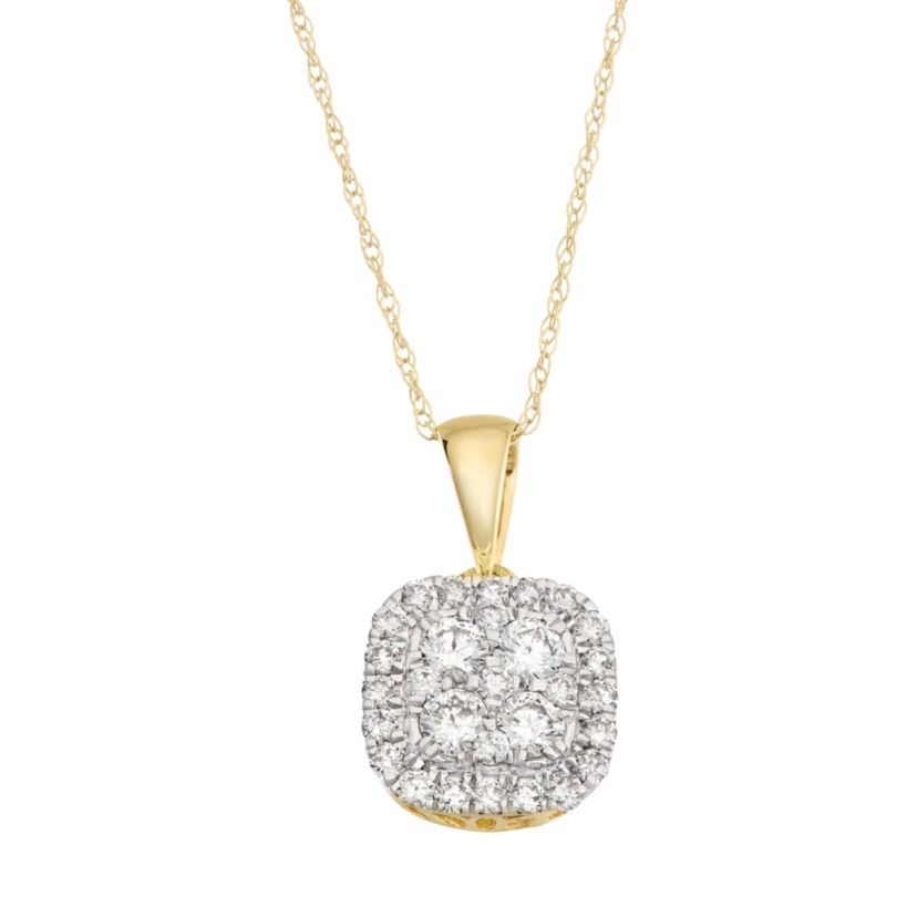 1/2 CTTW Solitaire Look Pendant in 14KY