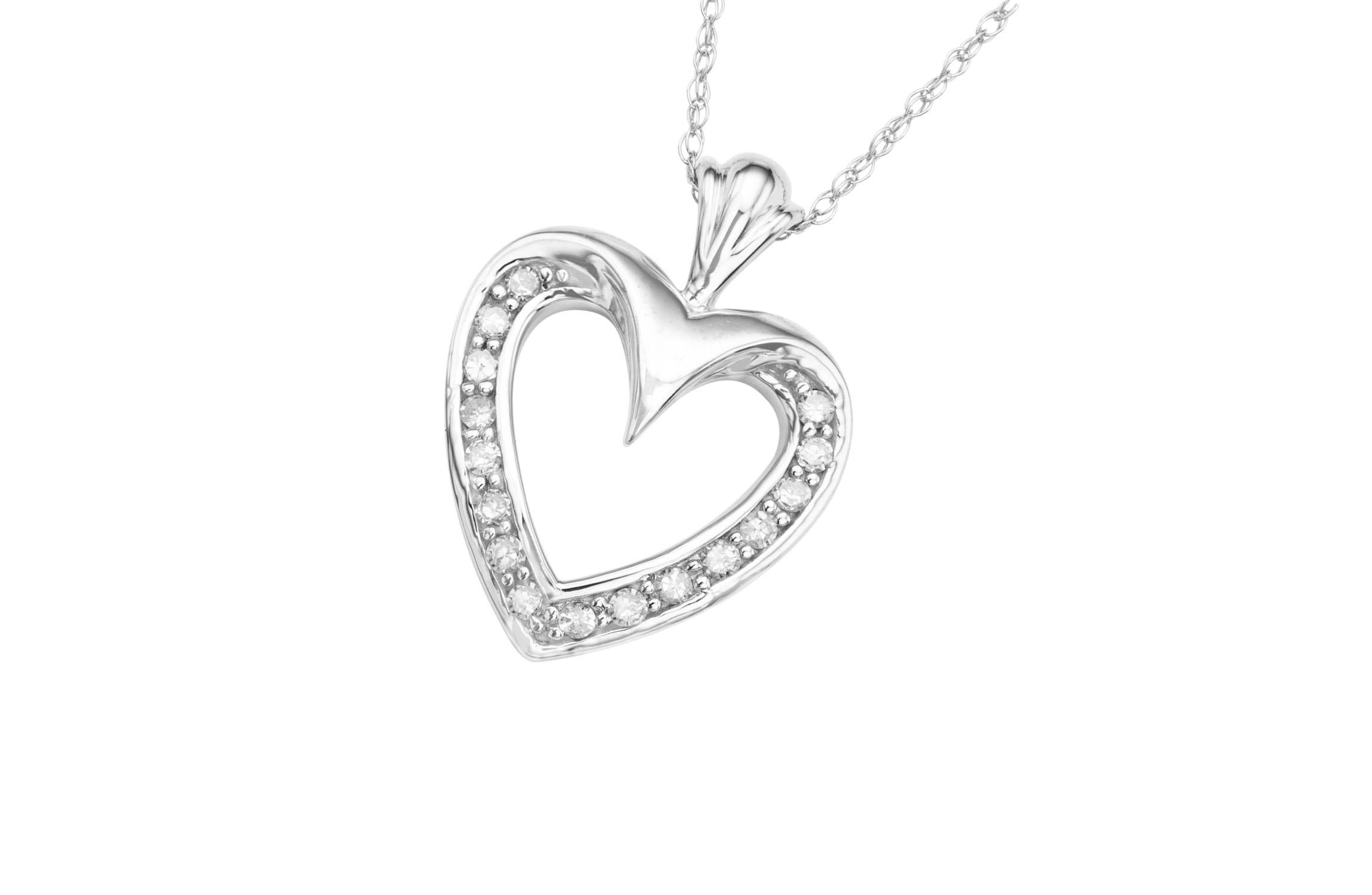 1/6 CTTW Diamond Heart Necklace in 10KW