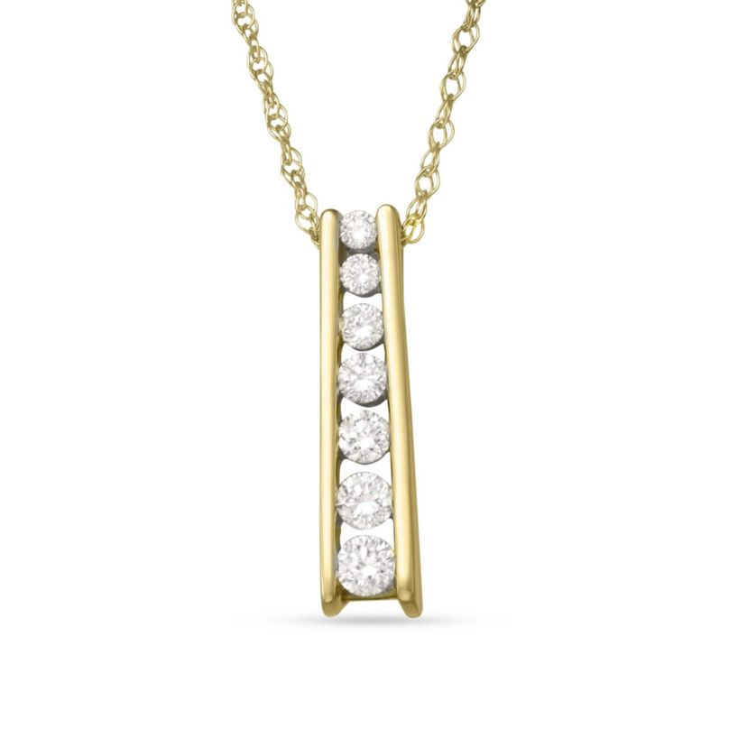 Lab Created 0.20CTTW DIAMOND JOURNEY PENDANT IN 10KY