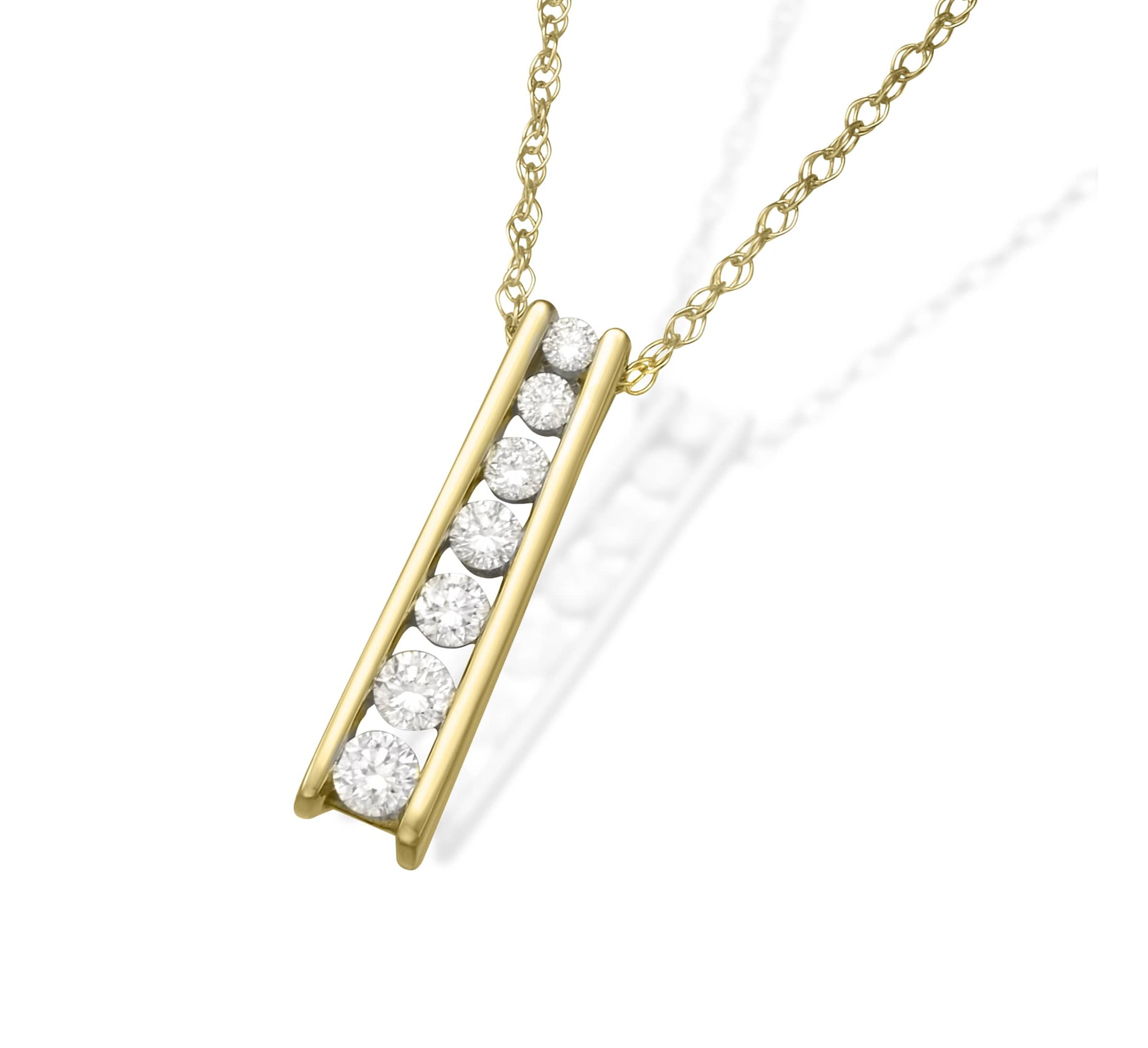 Lab Created 0.20CTTW DIAMOND JOURNEY PENDANT IN 10KY