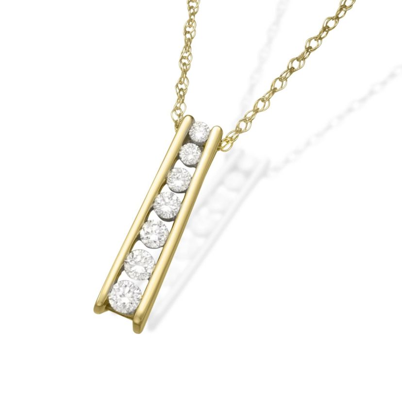 Lab Created 0.20CTTW DIAMOND JOURNEY PENDANT IN 10KY