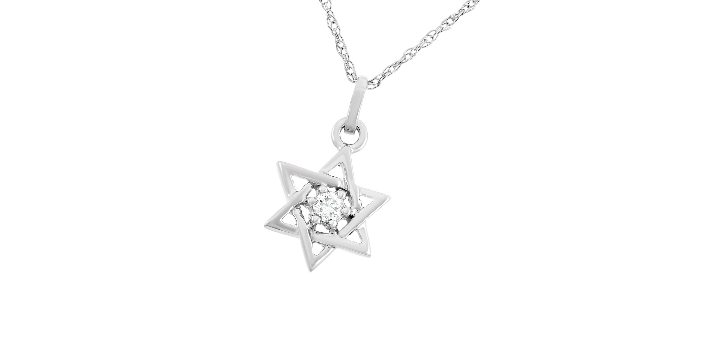 0.05 CTTW Diamond Star Necklace Pendant in 10KW
