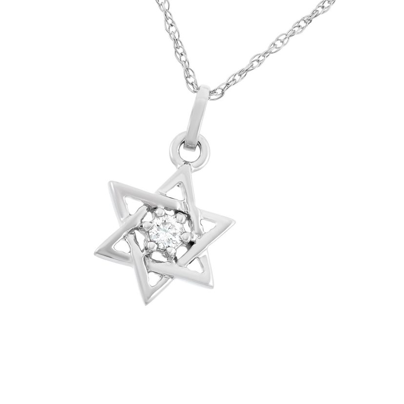 0.05 CTTW Diamond Star Necklace Pendant in 10KW
