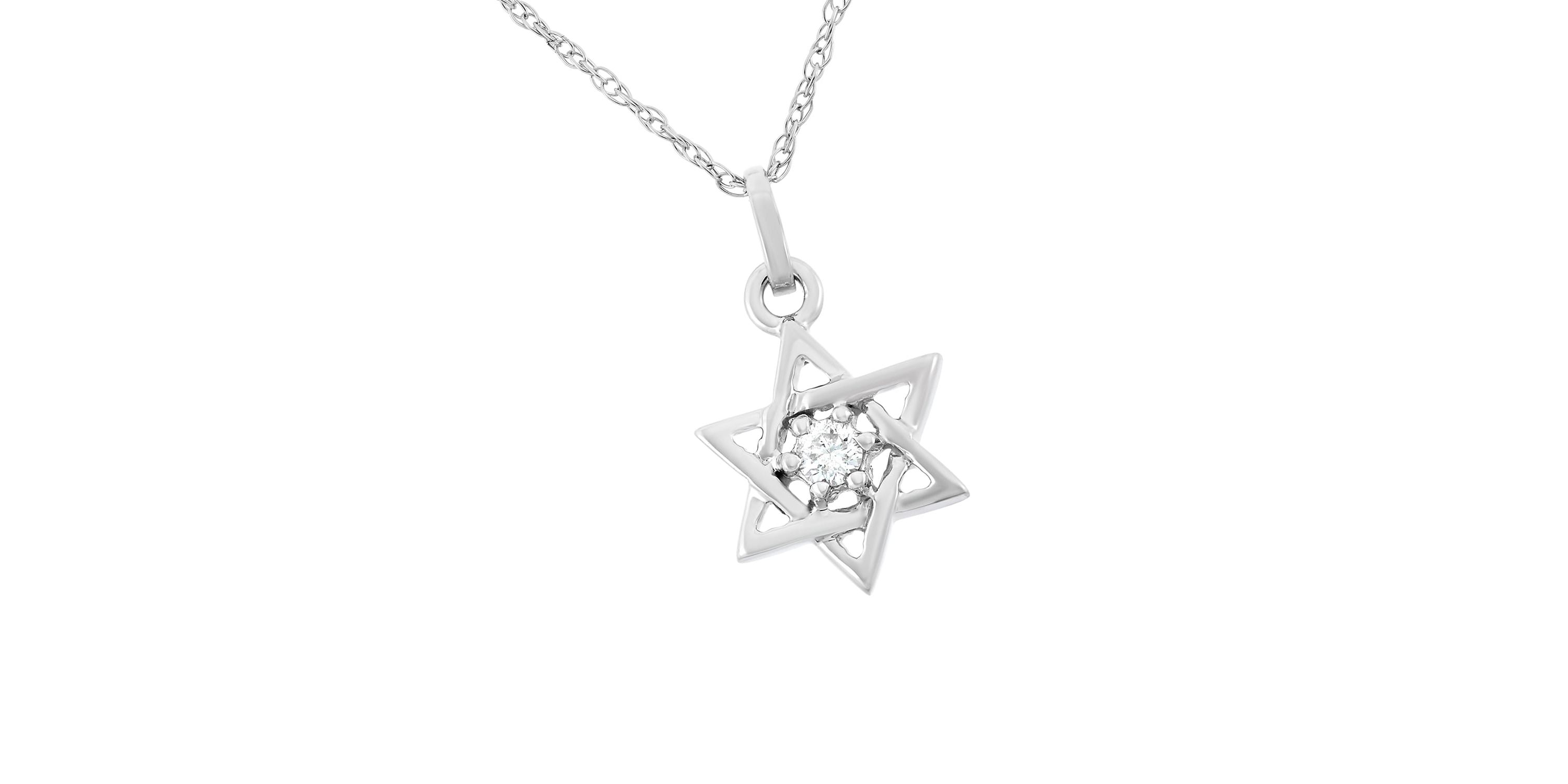 0.05 CTTW Diamond Star Necklace Pendant in 10KW