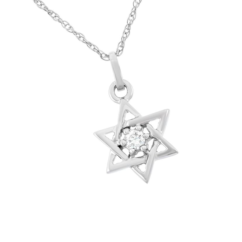 0.05 CTTW Diamond Star Necklace Pendant in 10KW