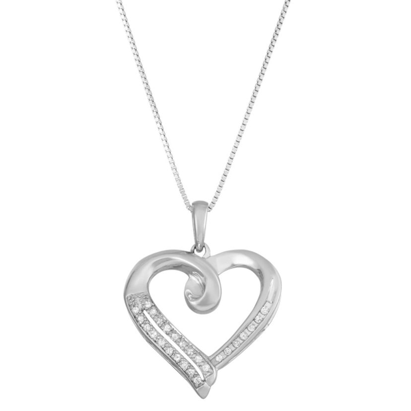 1/10 CTTW Heart Necklace in Sterling Silver