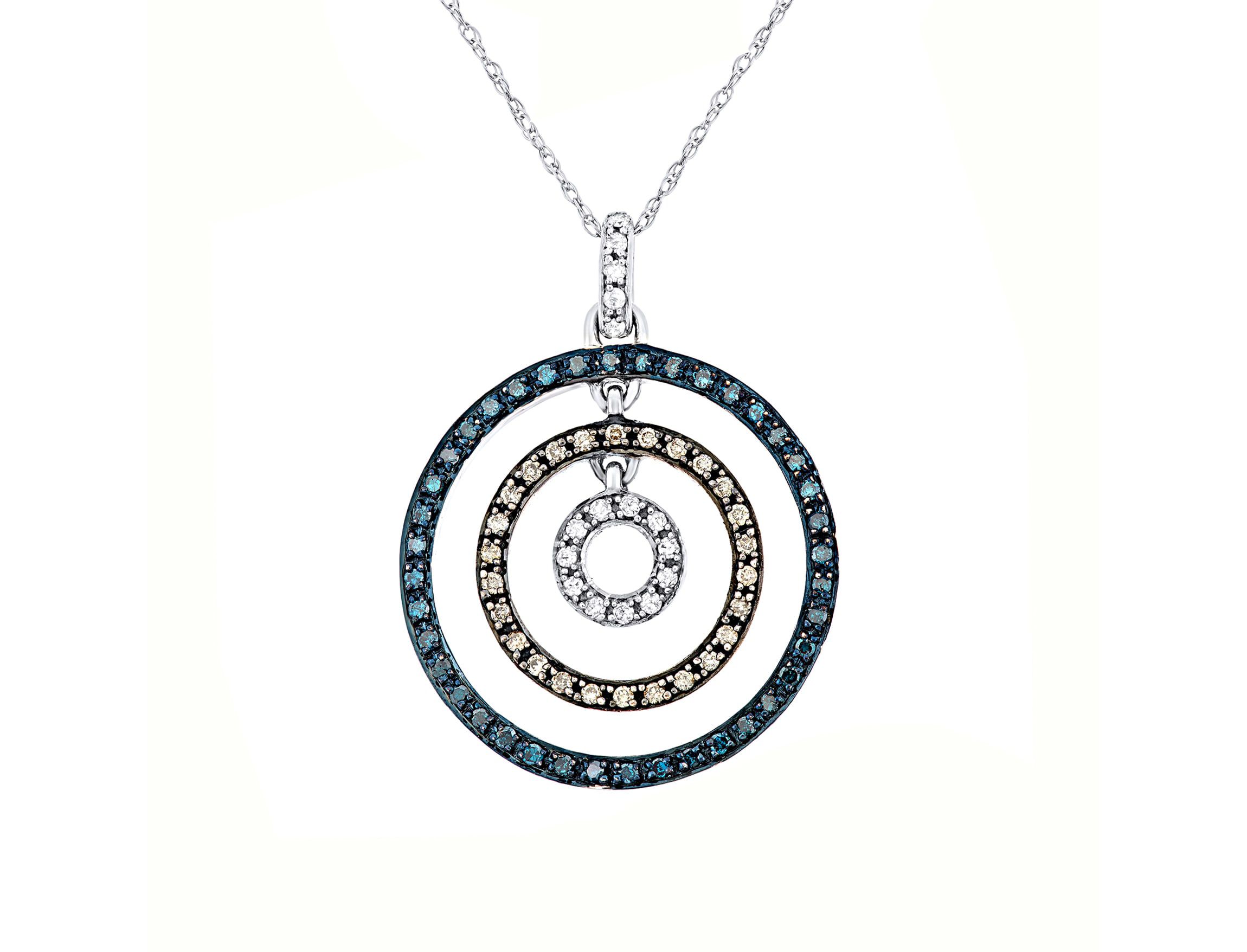 0.40 CTTW White & Rose Gold Combination Diamond Necklace Pendant in 10K Gold