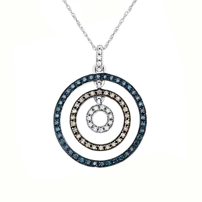 0.40 CTTW White & Rose Gold Combination Diamond Necklace Pendant in 10K Gold