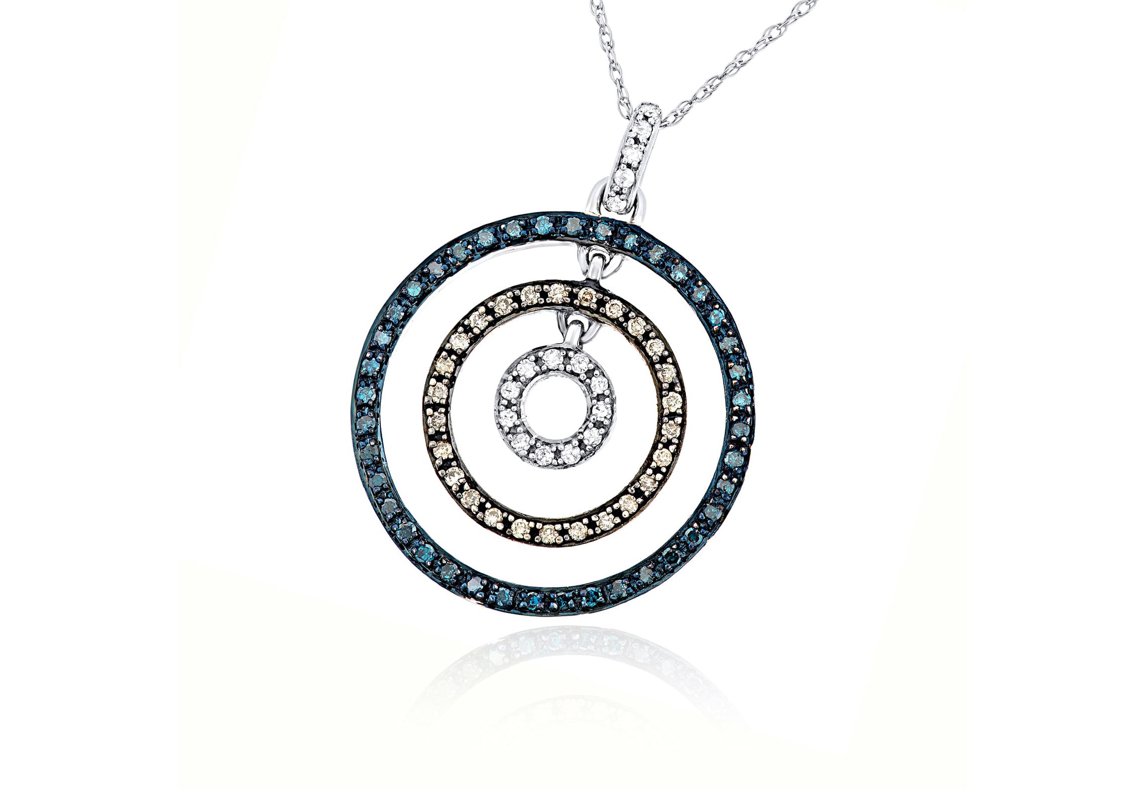 0.40 CTTW White & Rose Gold Combination Diamond Necklace Pendant in 10K Gold