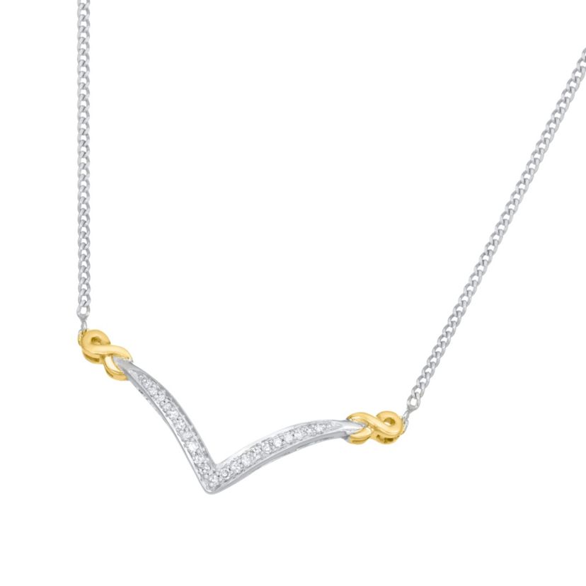 1/6 CTTW Diamond Infinity Shape Pendant in Sterling Silver