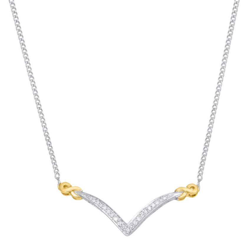 1/6 CTTW Diamond Infinity Shape Pendant in Sterling Silver