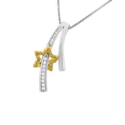 MyDiamondBox 1/6 CTTW White Diamond Star Fashion Pendant in Sterling Silver