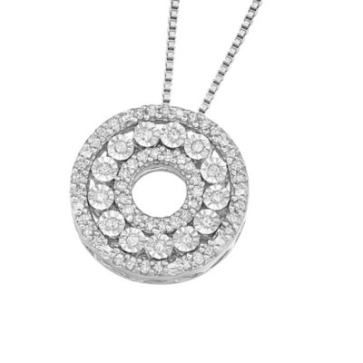 MyDiamondBox 1/5 CTTW Circle Necklace in Sterling Silver, 18 in