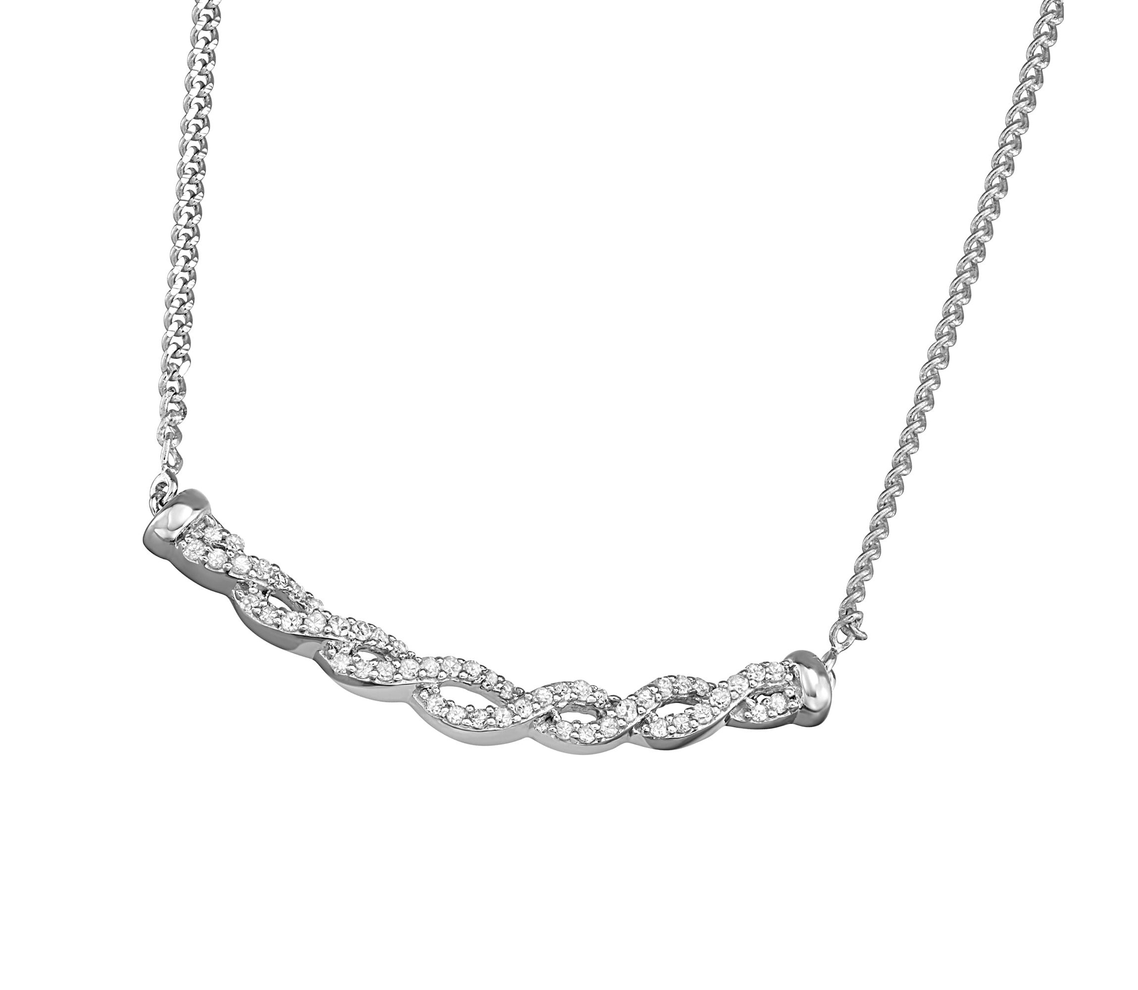 1/4 CTTWIintertwine Diamond Necklace Pendant in Sterling Silver