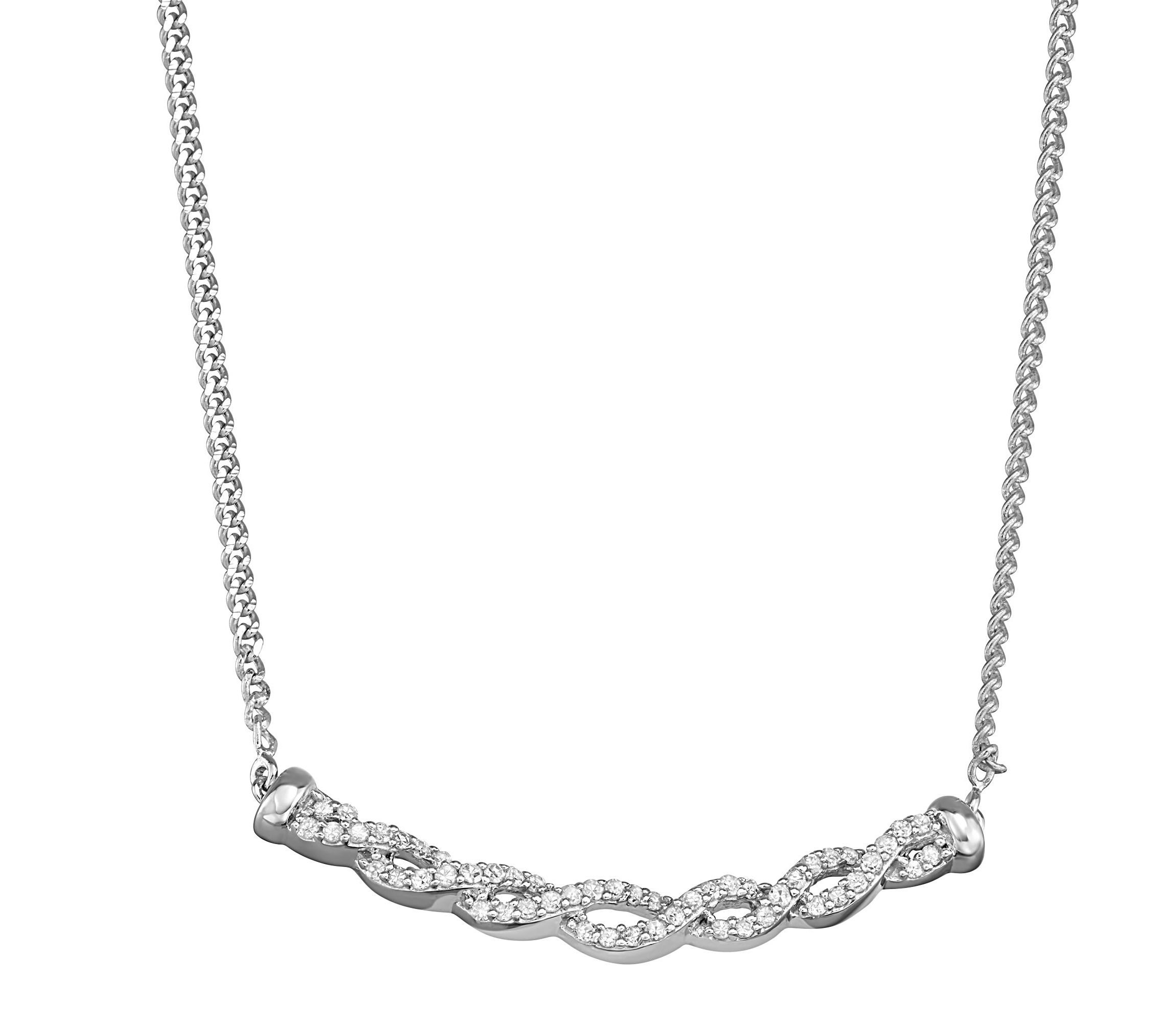 1/4 CTTWIintertwine Diamond Necklace Pendant in Sterling Silver