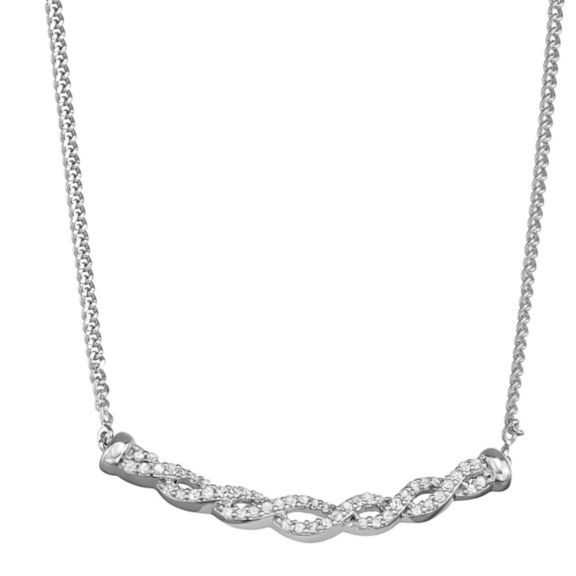 1/4 CTTWIintertwine Diamond Necklace Pendant in Sterling Silver