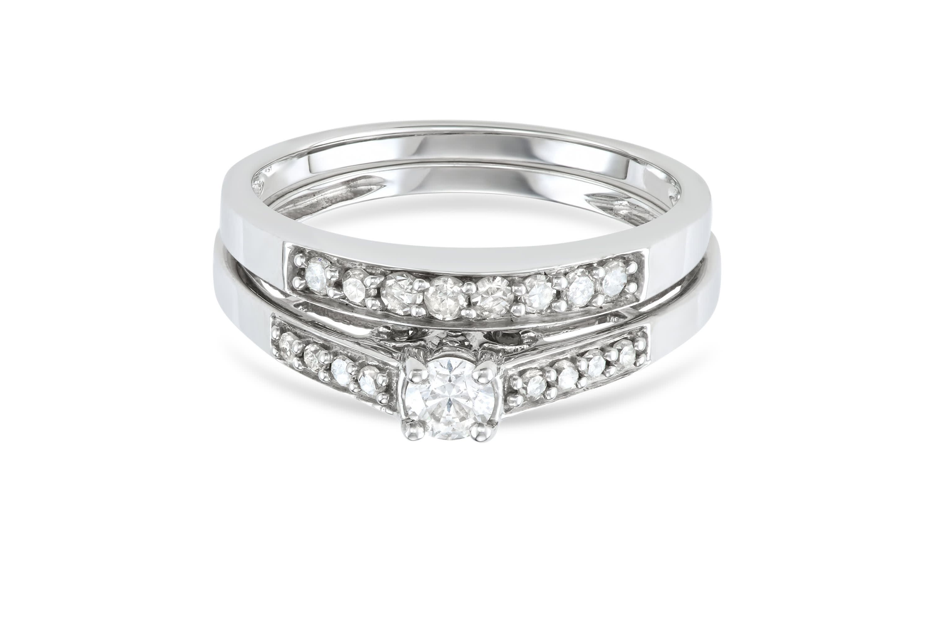 1/2 CTTW 10K White Gold Diamond Bridal Ring