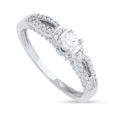 1/2 CTTW DIAMOND AND WHITE DIAMOND ENGAGEMENT RING