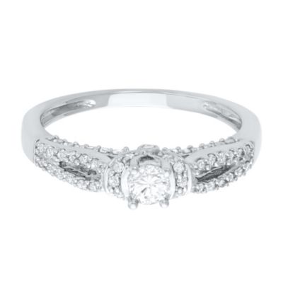 1/2 CTTW DIAMOND AND WHITE DIAMOND ENGAGEMENT RING