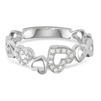 1/10 CTTW ETERNITY HEART DIAMOND RING IN STERLING SILVER