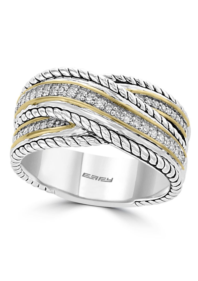 Diamond Ring in Sterling Silver