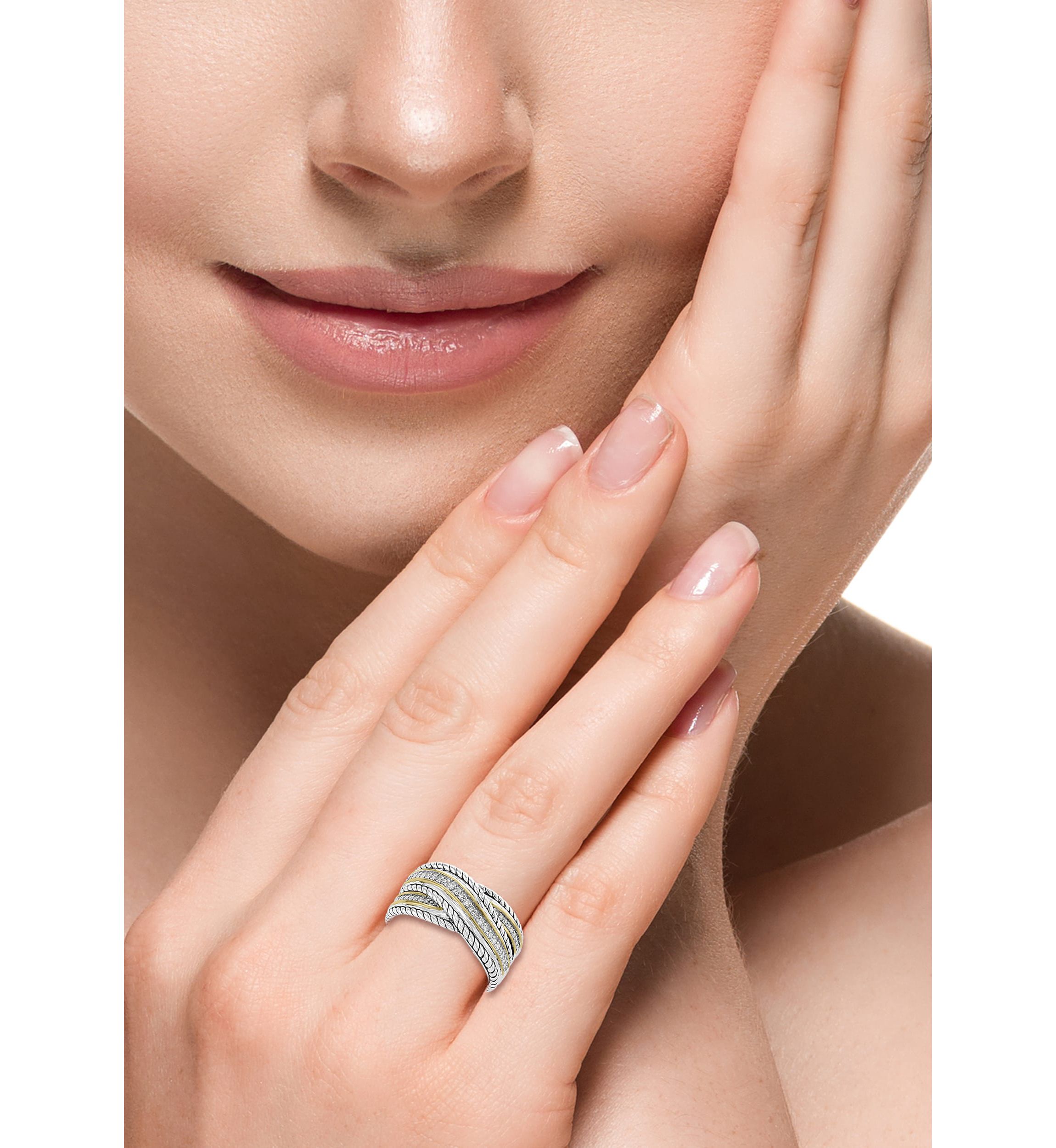 Diamond Ring in Sterling Silver