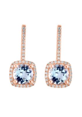 Effy Diamond and Aquamarine Earrings in 14K Rose Gold -  5400489HEV0N627DQ