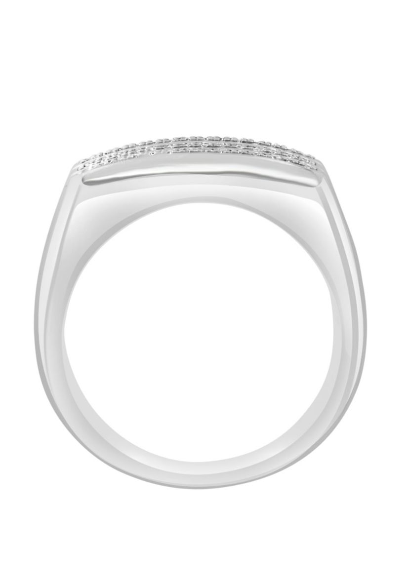Diamond Pave Ring in Sterling Silver
