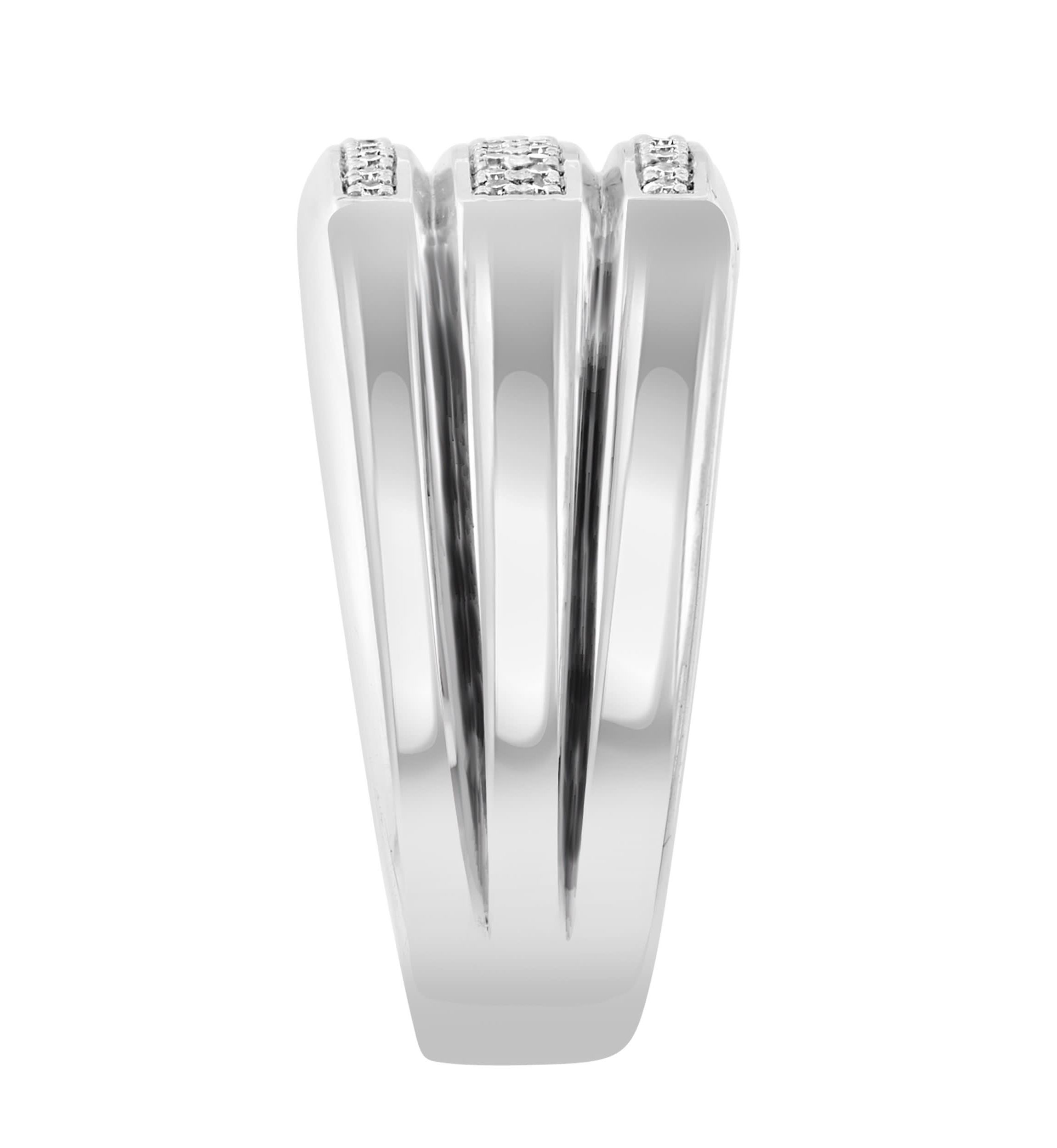 Diamond Pave Ring in Sterling Silver