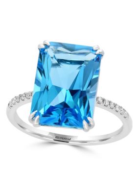 Effy Diamond and Blue Topaz Ring in 14K White Gold -  540048911776464