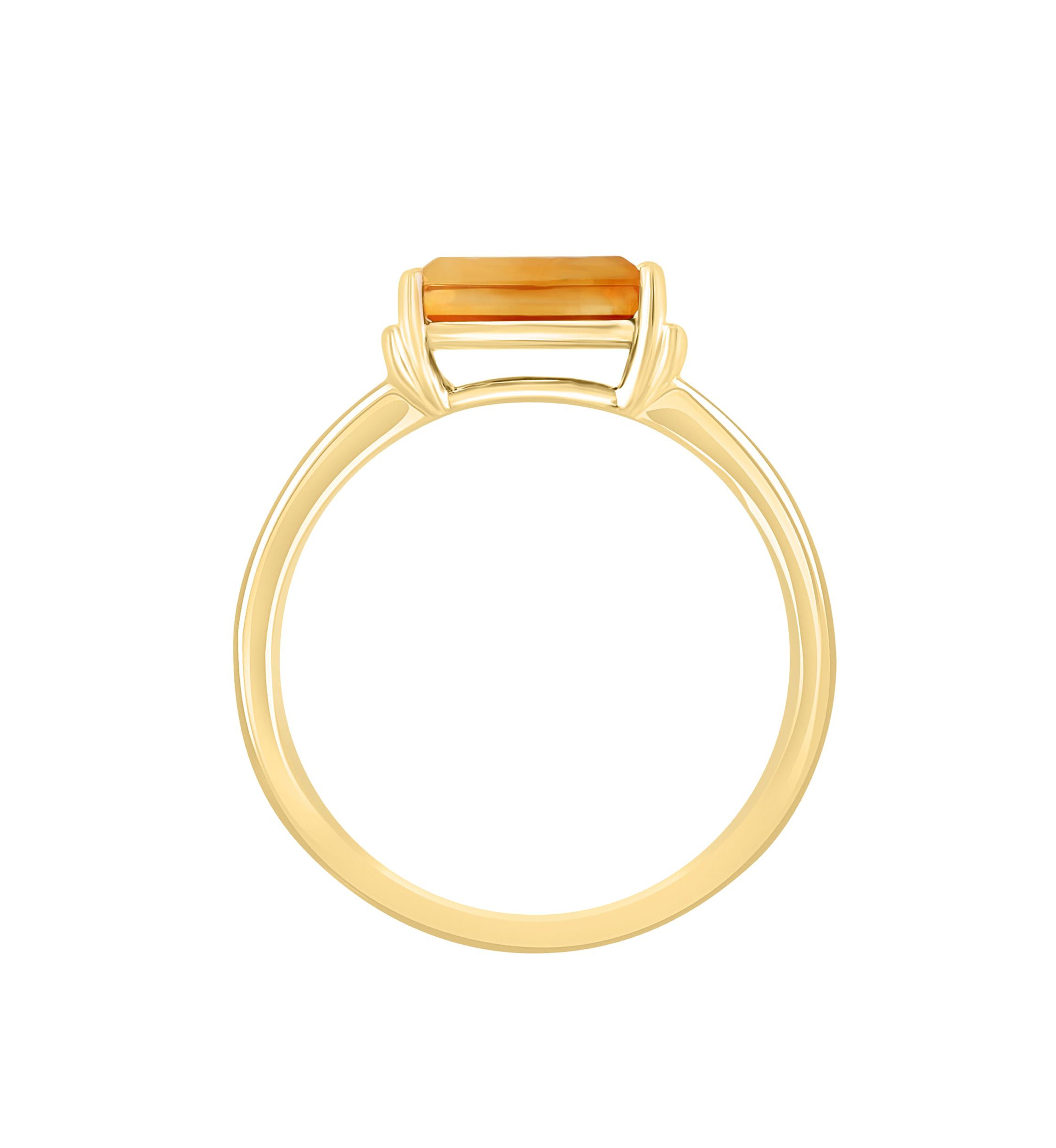 Diamond and Cirtine Ring in 14K Yellow Gold