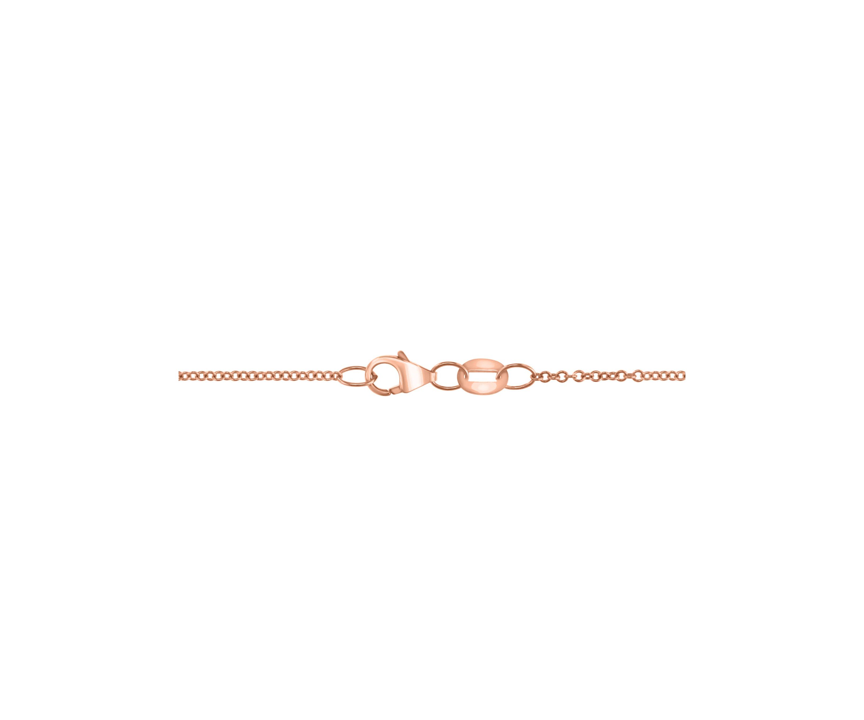 Diamond and Pink Quartz Flower Necklace in 14K Rose Gold