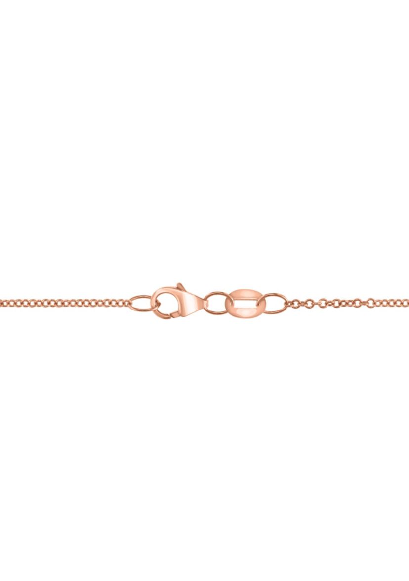 Diamond and Pink Quartz Flower Necklace in 14K Rose Gold