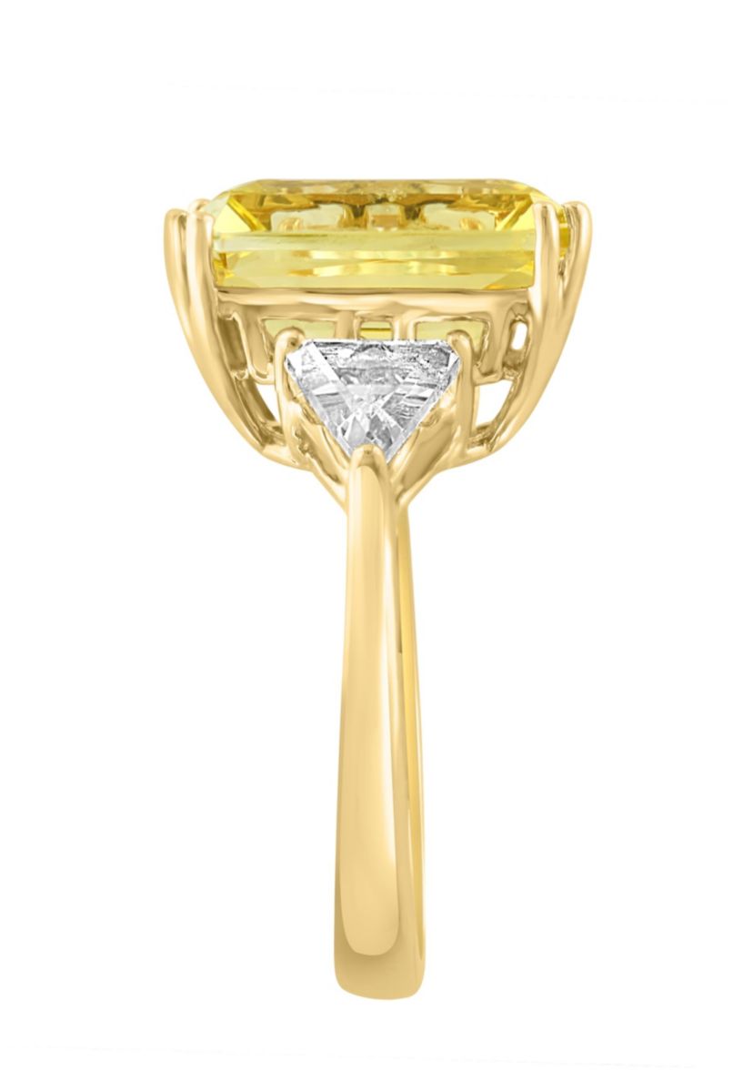 White Topaz and Lemon Quartz Ring in 14K Yellow Gold