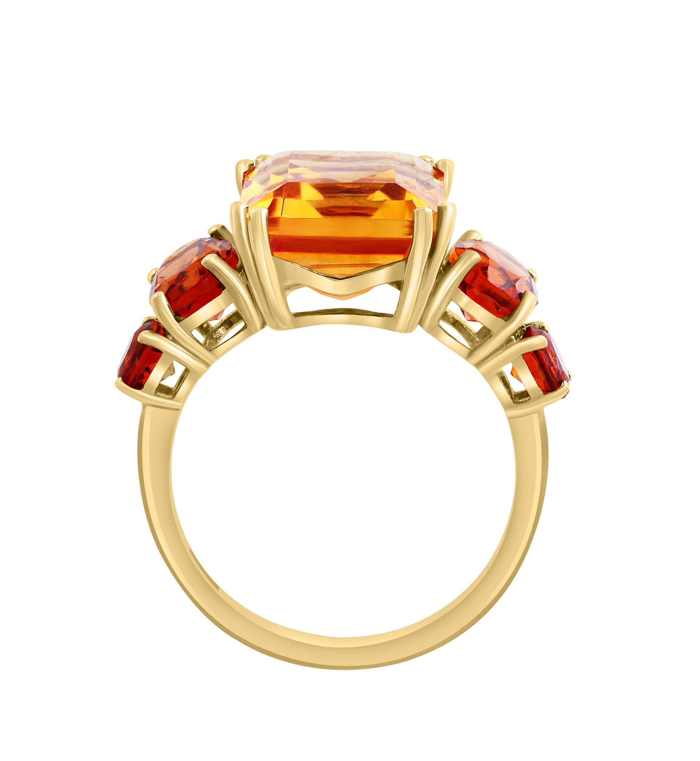 Citrine and Madera Cirtine Ring in 14K Yellow Gold