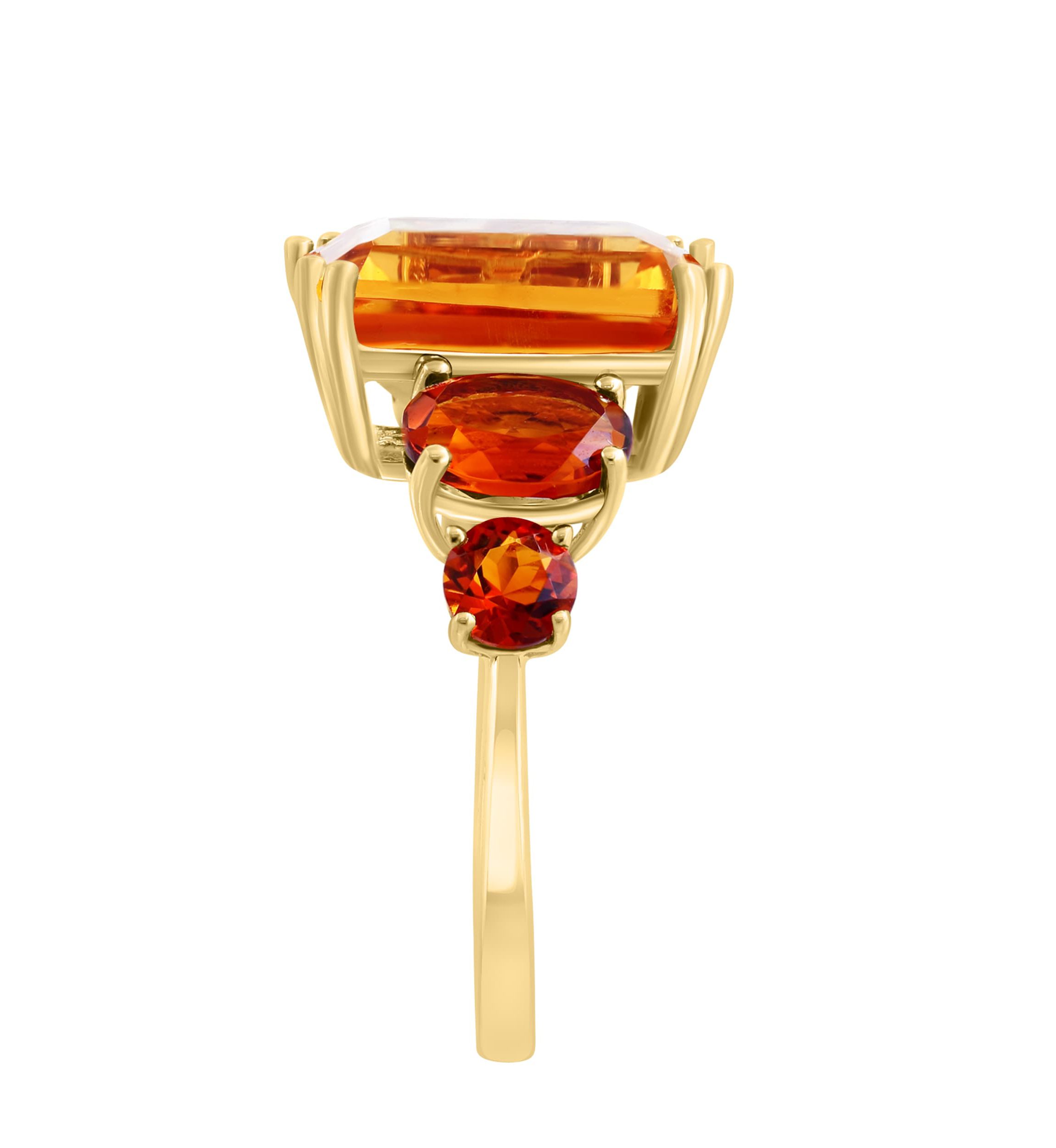 Citrine and Madera Cirtine Ring in 14K Yellow Gold