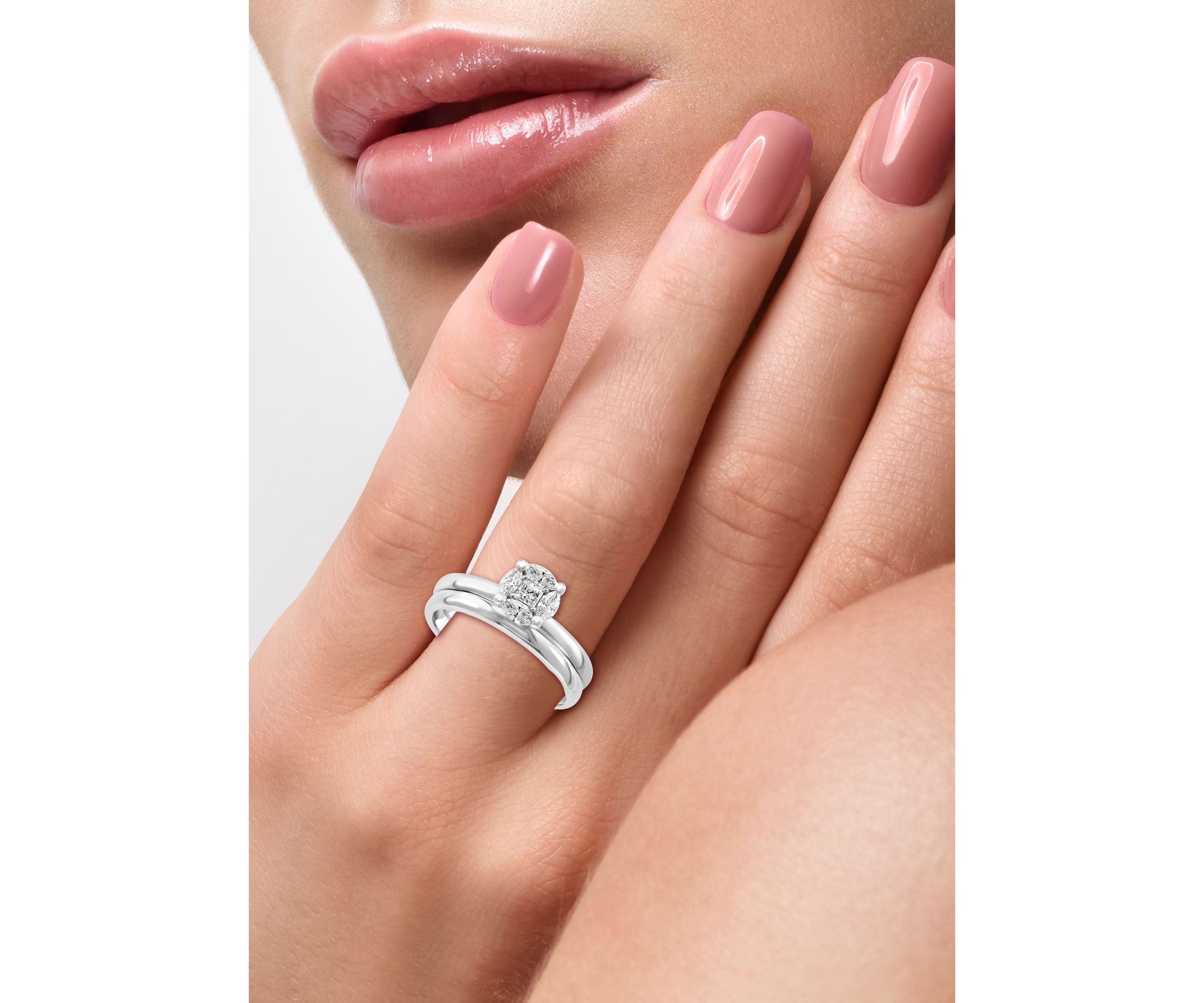 Diamond Ring Set In 14K White Gold