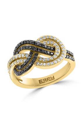 Effy White And Black Diamond Ring In 14K Yellow Gold -  5400489RZ0DN39D14