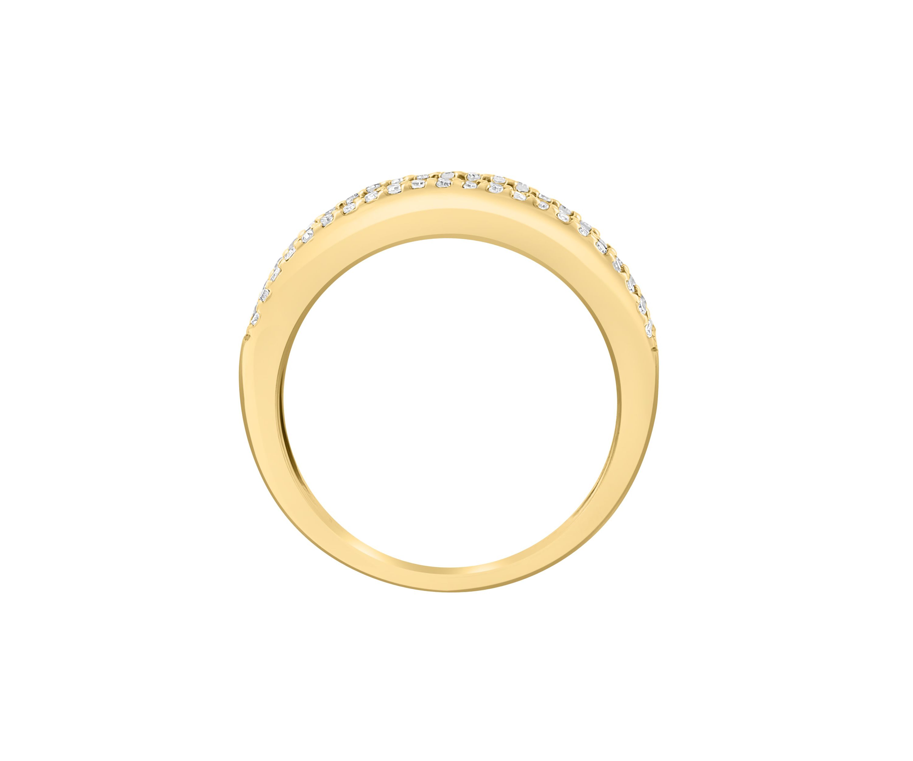 Diamond And Natural Emerald Ring In 14K Yellow Gold