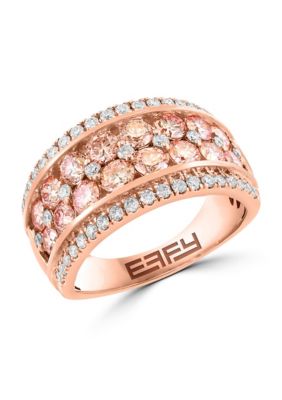 Effy Lab Created Lab Grown Pink Diamond and Diamond Ring in 14K Rose Gold, 7 -  0191120897738